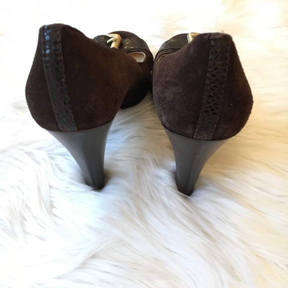 Michael Kors Chocolate Suede Heel with Buckle - Picture 4 of 4